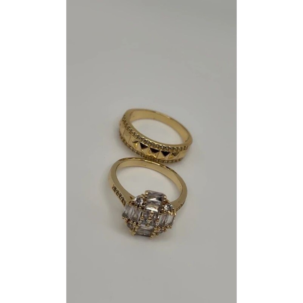 Pair of 14k gold-plated rings
